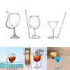 Vinglas En unik cocktailglas Glasvaror Champagne Cup Iced Coffee med inbyggd halmbägare för hemfamilj Bar304G