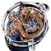 2022 Astronomia Tourbillon Swiss Quartz Mens Watch Rose Gold Blue Sky Skeleton 3D Globe Dial Black Leather Strap Super Edition Pur275a