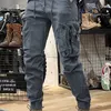 Pantaloni da uomo Camo Pantaloni blu scuro Uomo Harem Y2k Cargo militare tattico per uomo Techwear Pantaloni da lavoro hip-hop da esterno di alta qualità 230909