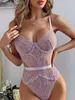 Sexy Set Bodysuit Frauen Spitze Sexy Körper rückenfrei Teddybär Overalls für durchsichtige offene ouvert Strumpfhosen Anzug 230808