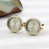 Cuff Links Luxury Retro Men's Watches Cufflinks French Shirts Cufflink Round Rotating Clock Buttons Men Highend Business Jewelry Gifts 230908