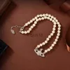 Pendant Necklaces Pendant Necklaces Fashion Brand Designer Letter Viviene Chokers Luxury Women Jewelry Metal Pearl Necklace cjeweler Westwood For Woman Chain Mot