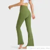 L-204 High Rise Flered Pants Women Yoga Pant Nagie Uczucie uprawnień sportowych z paskami do kieszeni rajstopy fitness sportowe TRO295S