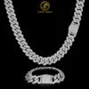 Snelle verzending hiphop sieraden voor mannen vrouwen op maat 925 sterling zilver ijs uit 8 mm 20 Cubaanse link ronde Moissanite Chain