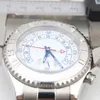 And 44MM Automatic Mechanical Mens Watch New White Silver Top Bezel Dial Watches Ring Rotatable Steel Stainless Band With Gold Vsgwp