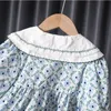 Conjuntos de ropa Niños coreanos 2023 Primavera Pastoral Suéter de dos piezas Conjunto a juego Vestidos florales de algodón para niños para niñas de 1 a 6 años 230909