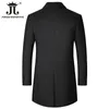 Men's Wool Blends Male Woolen Coat Solid Color Slim Mid-Length Windbreaker Warm Wear-Resistant Men's Wool Coat Business Formal Wear Casual Jacket 230908