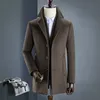 Mélanges de laine pour hommes 2024 arrivée veste d'hiver hommes mode manteau de laine hommes décontracté laine trench-coat hommes robe veste pleine taille M-3XL 230908