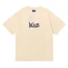 Tasarımcı KITH Klasik Mektup Çiçek Baskı IN American Moda Markası Erkek ve Kadınlar Günlük Gevşek Kısa Kollu Külot T-Shirt