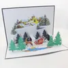 Kerstman Hertenkar Creatieve 3D-wenskaart, papiersnijwerk, papierambachten, kerstboom uithollen, vakantiewensen