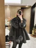 Women' Blends 2023 Stylish Ladies Large real fur collar poncho coats outerwear Plus size woolen 230908