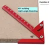 Aluminum alloy center scriber to find the center of the circle, draw the line gauge, right angle to the center, vertical line, 45 degree angle woodworking measuring ruler