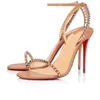 Été populaire femmes So Me sandales chaussures marque de luxe Reds-Solel pompes bout rond femmes talons hauts nu noir rose mariage, fête, robe, soirée