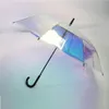 Mode Laser Iris Transparent Ms Apollo imperméable UV Super taille frais longue poignée parapluie pluie 2011122888