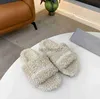 Slippers 2023 Designer Women Wool Slippers Woolen Flat Slipper Soft Winter Luxury House Outside Ladies Plush Fur Rubber Sole x0909