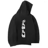 Sweats à capuche pour hommes Sweatshirts Hommes Harajuku Evil Kanji Imprimer Hommes Sweat-shirt Hip Hop Evi Streetwear Plover Sweat à capuche Drop Vêtements Livraison Dhd3F