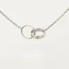 Designer luxe ketting ontwerpers sieraden goud zilver dubbele ring kerstcadeau cjeweler heren vrouw diamant liefde hanger necklac2712