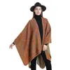 Szaliki kobiety zima peleryna poncho naśladowana kaszmirowa płaszcz elegancki płaszcz termiczny ponchos peleryny et ponchos ciepły koc 230909