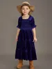 Mädchenkleider Prinzessin Mädchen Samt Klassisch Retro Kleid Kleidung Baby Kinder Party Kinder Weihnachtskleidung für 4 12 Jahre 230909