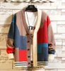 Herrtröjor Herrtröjor Senior Designer Brand Classic Stripe Stripe Cardigan Korean Fashion Sweater V-Neck Coat