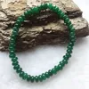 4*6MM Oval Oblate Grün Smaragd Jade Armband Naturstein Perlen Relie Schmuck