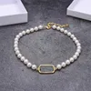 Lettres de luxe pendentif colliers plaqué or cristal perle strass Turquoise collier femmes bijoux accessoires