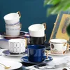 Coffee Cup Saucers Suit European Light Luxurious Northern Europe Style Concise Bone China English-style Afternoon Teacup Ceramic L329v