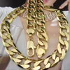 115g HEAVY 12 5MM 18K Gold Filled Bracelet Collier 22 Chaîne Set289i