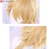 Parrucche Cosplay Gioco Genshin Impact Aether Parrucca Cosplay 80 cm Treccia lunga con orecchini Capelli sintetici resistenti al calore Parrucche anime per feste Protezione per parrucca 230908