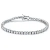 Kvalitet 4A Hela 3mm 4mm CZ -tennisarmband i riktigt solid 925 Sterling Silver klassiska smycken 2st Lot267N