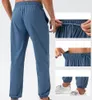 LU-99 Pantaloni da palestra da uomo ad asciugatura rapida da corsa in corda a vita alta Pantaloni da yoga sportivi con doppia tasca