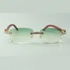 المصمم XL Diamond Wooden Sunglasses 3524026 مع نظارات Natural Tiger Wooden Legs حجم المبيعات المباشر: 56-18-135 ملم