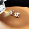 2023 New Luxury S925 STERLING SILVER JEWELRY LUCY MOVE STUD STUD STUD EARING ROUND COIN DESIGN TRENDY SLIDE MOVING CZ CUBICジルコンストーンE266B