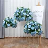 Faux blommig grönare dekorativa blommor stora konstgjorda blommor boll bröllop bord mittpieces stativ dekor geometrisk hyllparty scen di l230903