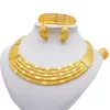 Ensemble de bijoux africains pour femmes, boucles d'oreilles, collier, couleur or 24 carats, cadeaux de mariage de mariée de dubaï, ras du cou, Bracelet, bague, ensemble de bijoux 275g