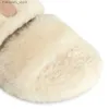 fashion triumph feather fluffy Slippers woman Winter black sandale fur Slipper tazz men Designer Slide wool house sandal fuzzy slides Q230909