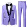 Męskie garnitury Blazers Suit Płaszcz Pole Kamizelka 3 szt. Zestaw / moda męska butikowa Business Business Wedding Broom Dress Blazers Kurtka Spodnie 230908