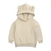 Sweats à capuche Sweatshirts 1 4Y Printemps Bébés Filles Sans Cordon Coton Infantile Enfants À Capuchon 3D Oreille Tops Automne Né Boyes Vêtements 230909