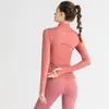 Al-03 Fitness Wear Womens Sportsswear Yoga Kıyafetleri Dış Kapatan Ceketler Açık Mekan Giyim Giyim Güzbeli Yetişkin Çalışma Gym Egzersiz Uzun Kollu Üstler Fermuar
