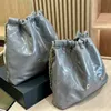 New Totes Designer 5A Bucket Bag Crobody väskor Lyxig handväska 30 cm Fashion Shoulder S Women Hbags Lambs Läderkoppling med märke Guld ch 2-stycke