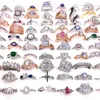 Hele 30 stks Veel vrouwen ringen strass kristal zirkoon steen Sieraden Ring paar geschenken trouwringen mix stijlen mode 304 W