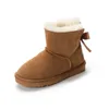 Kids Boots Over The Knee Children Classic Mini Half Snow Boot Winter Bowknot Full fur Fluffy furry Satin Ankle Preschool Enfant Child Kid Toddler Girl Boy Tod Booties