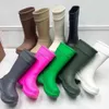 Summer Tall Rainboots Knee-High Knight Boots Round Toe 6cm Platform Gummi Sole Unisex Luxury Balencaigas Fashion Casual Par Shoes Factory Factorwear Storlek 35-46