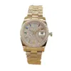 Relógio feminino de luxo clássico moda relógios automáticos conjunto diamantes coloridos tamanho 36mm vidro safira cor ouro feminino christm265i