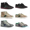 Tennis Canvas Casual Shoes Luxurys Designers Womens Shoe Italy Green And Red Web Stripe Rubber Sole Stretch Cotton Low Top Mens Sneakers With Box