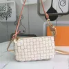 Luxus-Handtasche für Damen, Umhängetaschen, Designer-Umhängetasche, Originalqualität, Damen-Handtaschen, braune Blume, weiß, kariert, Pochette, modische Damen-Umhängetasche N41207