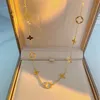 Маленькое ожерелье с 4 листами клевера на удачу, роскошные женские браслеты из золота 18 карат в подарок