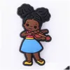 Athlétique en plein air personnalisé dessin animé noir enfants PVC concepteur charmes nouveaux styles en gros livraison directe Otjdt
