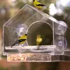 Garden Decorations Window Bird Feeder Refillable Sliding Tray Outside Weather Rain Squirrel Proof Resistant Drain Water Clear Transparent 230909