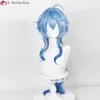 Cosplaypruiken Ganyu Cosplaypruik Genshin Impact Ganyu 95 cm lang Blauw Gradiënt Met pony Getrimd Hittebestendig haar Schattig Pruiken Pruikkapje 230908